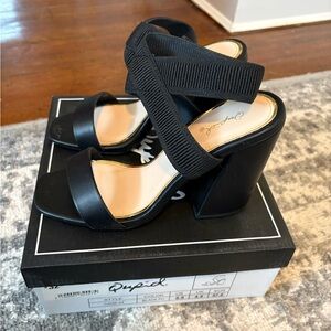 Qupid Women’s Block Heel High Heels Black Size 6.5